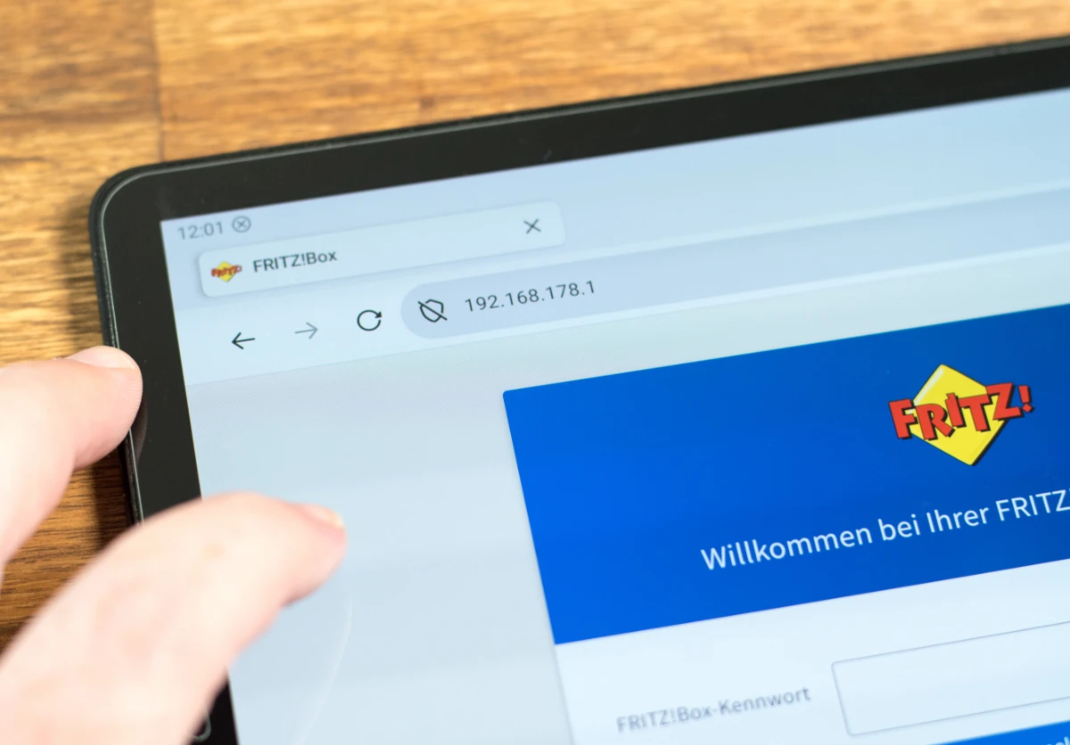 FRITZ!Box-Oberfläche im Browser auf einem Tablet.